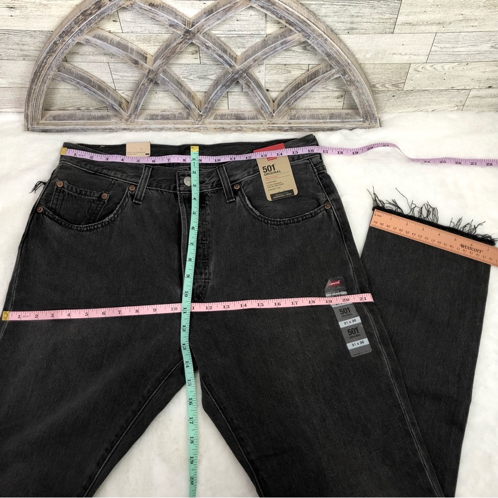 Levi’s 501 Jeans High Rise 100% Cotton straight leg 31 x 30 Faded Black wash - Picture 11 of 16
